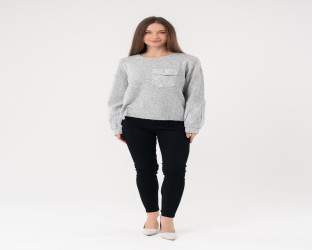 كنزة صوفية بتفاصيل دانتيل Knitted Sweater with Lace Details