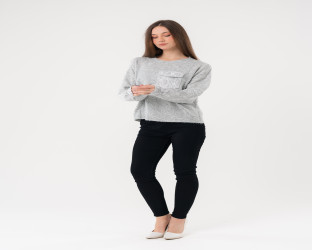 كنزة صوفية بتفاصيل دانتيل Knitted Sweater with Lace Details