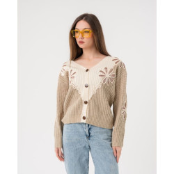 كارديغان مطرز بالترتر V-Neck Knitted Cardigan