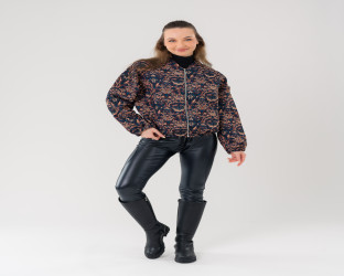 جاكيت بومبر بنقشة منقوشة Jacquard Bomber Jacket