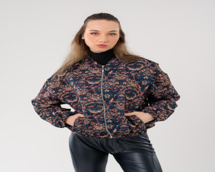 جاكيت بومبر بنقشة منقوشة Jacquard Bomber Jacket