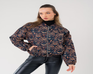 جاكيت بومبر بنقشة منقوشة Jacquard Bomber Jacket