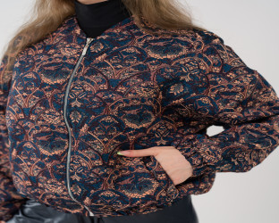 جاكيت بومبر بنقشة منقوشة Jacquard Bomber Jacket