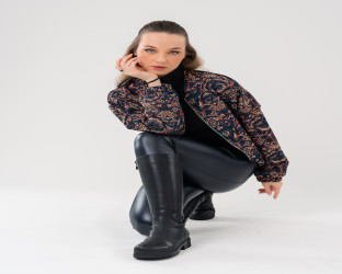 جاكيت بومبر بنقشة منقوشة Jacquard Bomber Jacket