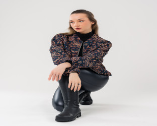 جاكيت بومبر بنقشة منقوشة Jacquard Bomber Jacket