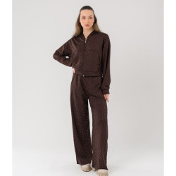 طقم بدلة رياضي نسائي (تراكسوت) مزينة بقطع كريستال Women's Rhinestone Studded Tracksuit
