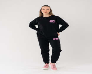 طقم رياضي أسود Casual Sweatsuit