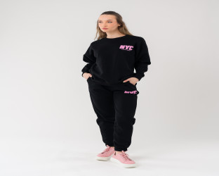 طقم رياضي أسود Casual Sweatsuit
