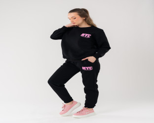 طقم رياضي أسود Casual Sweatsuit