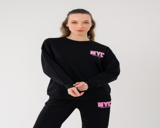 طقم رياضي أسود Casual Sweatsuit