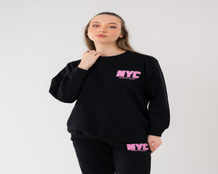 طقم رياضي أسود Casual Sweatsuit
