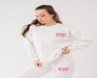 طقم رياضي ابيض Casual Sweatsuit