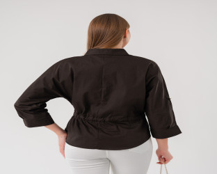 قميص كاجوال بأكمام ثلاثة أرباع ورباط لتحديد الخصر Casual Shirt with Drawstring Waist and 3/4 Sleeves