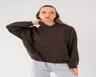 طقم تراك هودي بعبارة مطبوعة Oversized Tracksuit Hoodie