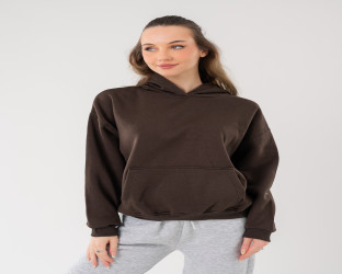 طقم تراك هودي بعبارة مطبوعة Oversized Tracksuit Hoodie