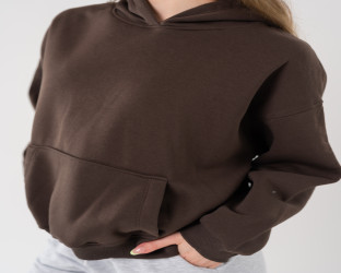 طقم تراك هودي بعبارة مطبوعة Oversized Tracksuit Hoodie