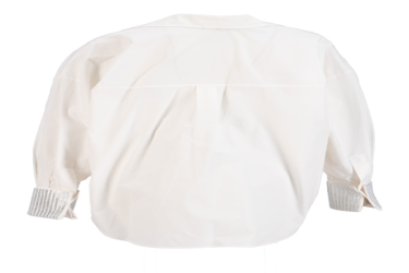 قميص قطني أبيض فضفاض Oversized White Cotton Shirt with Long Sleeves