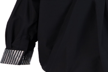قميص قطني اسود فضفاض Oversized Black Cotton Shirt with Long Sleeves