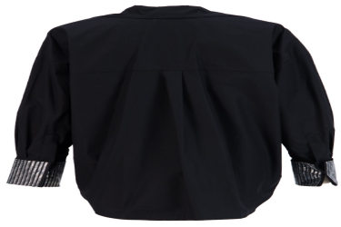 قميص قطني اسود فضفاض Oversized Black Cotton Shirt with Long Sleeves