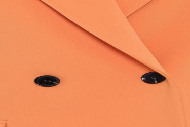 جاكيت خوخي بتصميم إغلاق غير متماثل Peach Asymmetrical Closure Pocket Detailed Jacket