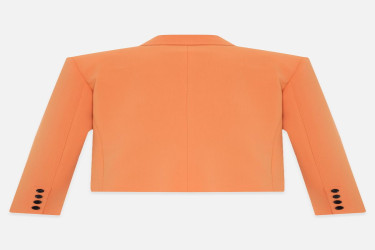 جاكيت خوخي بتصميم إغلاق غير متماثل Peach Asymmetrical Closure Pocket Detailed Jacket