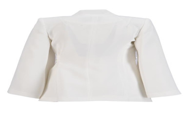 جاكيت عاجي بأكمام ضيقة وتفاصيل رباط عند الخصر Ecru Narrow Formwork Sleeve Detailed Waist Tie Detailed Jacket