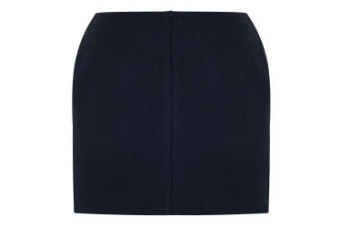 تنورة مخططة بلون أزرق كحلي Navy Blue Asymmetrical Closure Striped Full Die Skirt