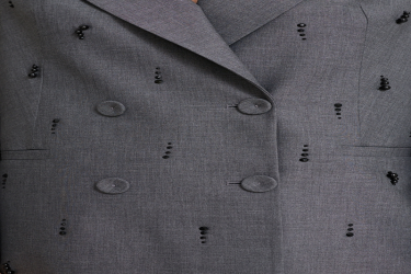 جاكيت بتفاصيل حجر وإغلاق مزدوج Anthracite Stone Detailed Double Breasted Closing Jacket