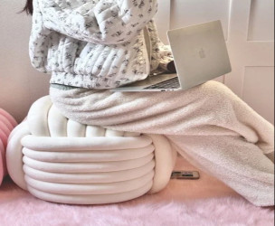 طابورية مقعد بوف knitted pouf