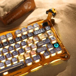 لوحة مفاتيح الألعاب اللاسلكية GravaStar Mercury K1 Pro - أصفر + ماوس ألعاب لاسلكي غرافاستار ميركوري إكس برو ٨ كيلوهرتز أصفر GravaStar Mercury K1 Pro Wireless Gaming Keyboard - Yellow + GravaStar Mercury X Pro 8KHz Wireless Gaming Mouse Yellow