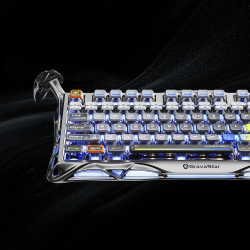 لوحة مفاتيح الألعاب الميكانيكية GravaStar Mercury K1 Pro باللون الفضي بين النجوم + غرافاستار ميركوري إم١ برو دبليو إس إم_سي إن باتل وورن سيلفر ميست ماوس لاسلكي GravaStar Mercury K1 Pro Interstellar Silver Mechanical Gaming Keyboard + Gravastar Mercury M1 