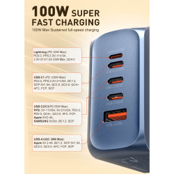 شاحن PD فائق السرعة بقوة 100 واط Q8 100W PD Super Fast Charger Q8