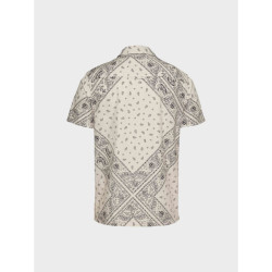 قميص رجالي من تومي هيلفيغر جينز بأكمام قصيرة بقصة عادية بنقشة باندانا - 100% قطن Tommy Hilfiger Jeans Men's Regular Fit Short Sleeve Shirt with Bandana Print - 100% Cotton