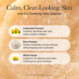 غسول رغوي مهدئ للوجه بموتشي الأرز للبشرة الجافة والحساسة Calendula Rice Mochi Foaming Facial Cleanser 120g