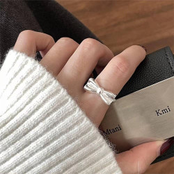 خاتم فيونكة فضي silver bow ring