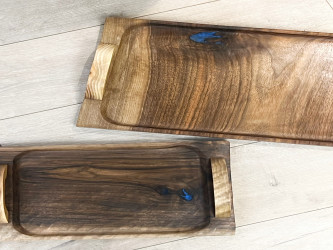 سيت صواني خشب طبيعي Natural wood tray