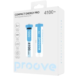 بطاريات قابلة لإعادة الشحن Proove Compact Energy Pro AA قطعتان أبيض (باتري) "Proove Rechargeable Batteries  Compact Energy Pro AA 2 pcs white (باتري)