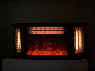 مدفأة سلفر كريست منظر فحم 4 جهات توزيع قوية Silvercrest fireplace, charcoal view, 4 sides