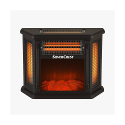 مدفأة سلفر كريست منظر فحم 4 جهات توزيع قوية Silvercrest fireplace, charcoal view, 4 sides