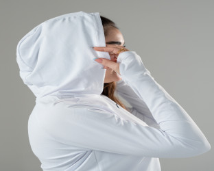 بدي رياضي بغطاء راس Hooded Sports Bodysuit