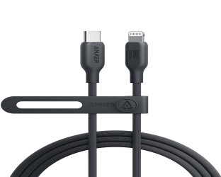 كابل USB-C إلى Lightning بطول 3 أقدام، مصنوع من مواد حيوية، رقم الموديل A80B1H11، لون أسود. 542 USB-C to Lightning Cable 3ft Bio-Based A80B1H11 Black