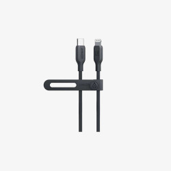 كابل USB-C إلى Lightning بطول 3 أقدام، مصنوع من مواد حيوية، رقم الموديل A80B1H11، لون أسود. 542 USB-C to Lightning Cable 3ft Bio-Based A80B1H11 Black