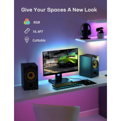 RGB بطول 10 أمتار مع ريموت متعدد الألوان والأنماط 10-meter RGB light with multi-color and multi-pattern remote control