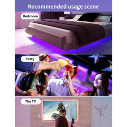 RGB بطول 10 أمتار مع ريموت متعدد الألوان والأنماط 10-meter RGB light with multi-color and multi-pattern remote control