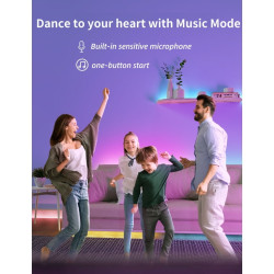 RGB بطول 10 أمتار مع ريموت متعدد الألوان والأنماط 10-meter RGB light with multi-color and multi-pattern remote control