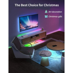 RGB بطول 10 أمتار مع ريموت متعدد الألوان والأنماط 10-meter RGB light with multi-color and multi-pattern remote control