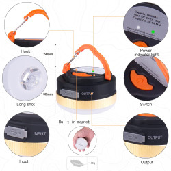 مجموعة فوانيس تخييم قابلة للشحن متعددة الوظائف Multifunctional rechargeable camping lantern set