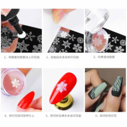 سيت أدوات تزيين الأظافر Clear Silicone Stamping Jelly  Scraper Set
