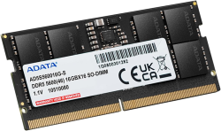 ADATA DDR5 5600MHz - 16 جيجابايت (1x 16 جيجابايت) - ذاكرة الوصول العشوائي للكمبيوتر المحمول SO-DIMM ADATA DDR5 5600MHz - 16GB (1x 16GB) - SO-DIMM Laptop RAM