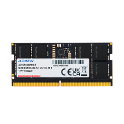 وحدة ذاكرة ADATA DDR5 SO-DIMM – سرعة 6400 MT/s، بجهد 1.1 فولت، مع PMIC مدمج وتقنية On-Die ECC، سعة 16GB لابتوب ADATA DDR5 SO-DIMM Memory Module – 6400 MT/s, 1.1 V, Built-In PMIC & On-Die ECC, 16GB Laptop RAM